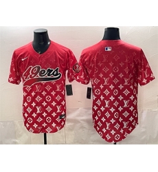 Men San Francisco 49ers Blank Red Limited Stitched Baseball Jersey Men San Francisco 49ers Blank Red Limited Stitched Baseball Jersey
