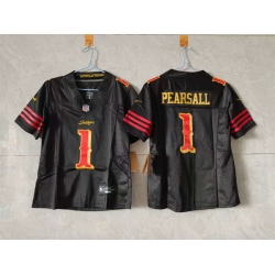 Women San Francisco 49ers 1 Ricky Pearsall Black 2025 F U S E Rivalries Vapor Limited Stitched Jersey  Women San Francisco 49ers 1 Ricky Pearsall Black 2025 F U S E Rivalries Vapor Limited Stitched Jersey