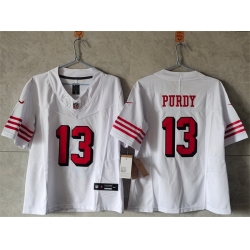 Women San Francisco 49ers 13 Brock Purdy New White F U S E Vapor Untouchable Stitched Jersey  Women San Francisco 49ers 13 Brock Purdy New White F U S E Vapor Untouchable Stitched Jersey