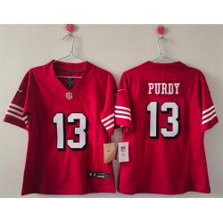 Women San Francisco 49ers 13 Brock Purdy Red F U S E Vapor Untouchable Stitched Jersey  Women San Francisco 49ers 13 Brock Purdy Red F U S E Vapor Untouchable Stitched Jersey