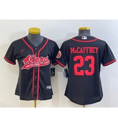 Women San Francisco 49ers 23 Christian McCaffrey Black With Patch Cool Base Stitched Baseball Jersey