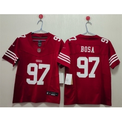 Women San Francisco 49ers 97 Nick Bosa Red F U S E Vapor Untouchable Stitched Jersey  Women San Francisco 49ers 97 Nick Bosa Red F U S E Vapor Untouchable Stitched Jersey