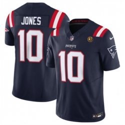 Men New England Patriots 10 Mac Jones Navy 2023 F U S E  With John Madden Patch Vapor Limited Stitched Football Jersey