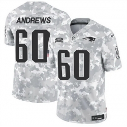 Men New England Patriots 60 David Andrews 2024 F U S E Arctic Camo Salute To Service Limited Stitched Jersey