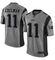 Nike Patriots #11 Julian Edelman Gray Mens Stitched NFL Limited Gridiron Gray Jersey