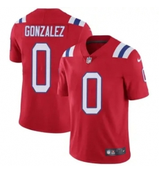 Youth New England Patriots 0 Christian Gonzalez Red Stitched Vapor Limited Jersey