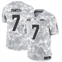 Men Seattle Seahawks 7 Geno Smith 2024 F U S E Arctic Camo Salute To Service Limited Stitched Football Jersey