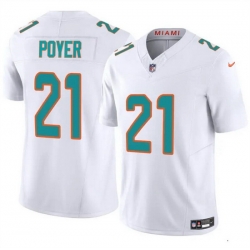 Men Miami Dolphins 21 Jordan Poyer White 2024 F U S E Vapor Limited Stitched Football Jersey