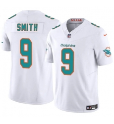 Men Miami Dolphins 9 Jonnu Smith White 2024 F U S E Vapor Limited Stitched Football Jersey