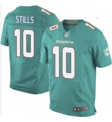 Mens Nike Miami Dolphins 10 Kenny Stills Elite Aqua Green Team Color NFL Jersey