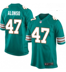 Mens Nike Miami Dolphins 47 Kiko Alonso Game Aqua Green Alternate NFL Jersey