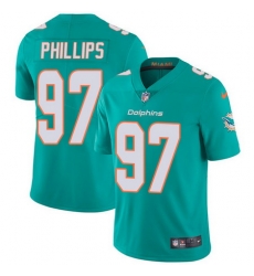 Nike Dolphins #97 Jordan Phillips Aqua Green Team Color Mens Stitched NFL Vapor Untouchable Limited Jersey