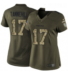 Womens Nike Miami Dolphins 17 Ryan Tannehill Elite Green Salute to Service NFL Jersey