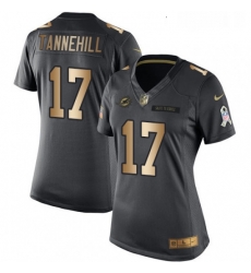 Womens Nike Miami Dolphins 17 Ryan Tannehill Limited BlackGold Salute to Service NFL Jersey