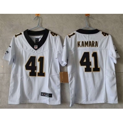 Youth New Orleans Saints 41 Alvin Kamara White 2025 F U S E Vapor Limited Stitched Football Jersey Youth New Orleans Saints 41 Alvin Kamara White 2025 F U S E Vapor Limited Stitched Football Jersey