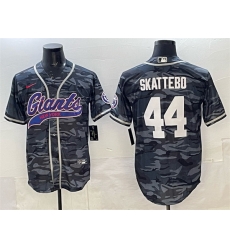 Men New York Giants 44 Cam Skattebo Gray Camo With Patch Cool Base Stitched Baseball Jersey Men New York Giants 44 Cam Skattebo Gray Camo With Patch Cool Base Stitched Baseball Jersey