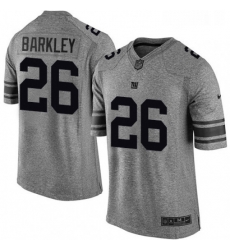 Mens Nike New York Giants 26 Saquon Barkley Limited Gray Gridiron NFL Jersey