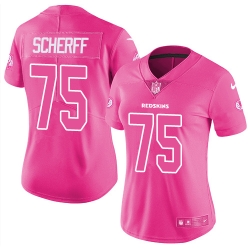 Womens Nike Redskins #75 Brandon Scherff Pink  Stitched NFL Limited Rush Fashion Jersey Womens Nike Redskins #75 Brandon Scherff Pink  Stitched NFL Limited Rush Fashion Jersey