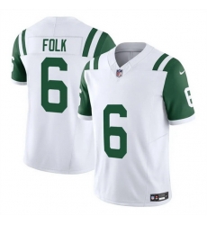 Men New York Jets 6 Nick Folk White 2025 F U S E Classic Alternate Vapor Untouchable Limited Stitched Jersey Men New York Jets 6 Nick Folk White 2025 F U S E Classic Alternate Vapor Untouchable Limited Stitched Jersey