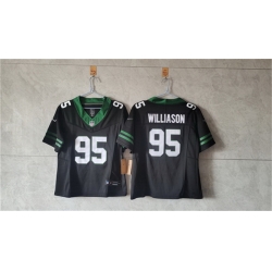 Women New York Jets 95 Quinnen Williams Black F U S E  Vapor Stitched Jersey