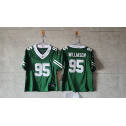 Women New York Jets 95 Quinnen Williams Green F U S E  Vapor Stitched Jersey