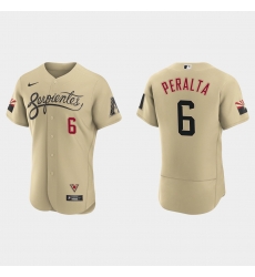 Arizona Diamondbacks 6 David Peralta Men Nike 2021 City Connect Authentic MLB Jersey Gold