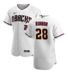 Men Arizona Diamondbacks 28 Hector Rondon Men Nike White Crimson Flex Base Home Team MLB Jersey