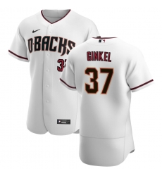 Men Arizona Diamondbacks 37 Kevin Ginkel Men Nike White Crimson Flex Base Home Team MLB Jersey