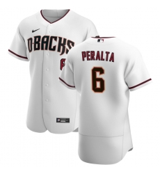 Men Arizona Diamondbacks 6 David Peralta Men Nike White Crimson Flex Base Home Team MLB Jersey