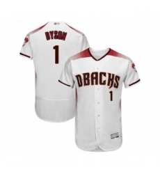 Mens Arizona Diamondbacks 1 Jarrod Dyson White Home Authentic Collection Flex Base Baseball Jersey