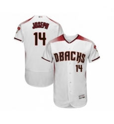 Mens Arizona Diamondbacks 14 Caleb Joseph White Home Authentic Collection Flex Base Baseball Jersey