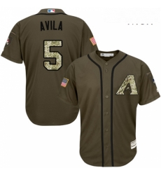 Mens Majestic Arizona Diamondbacks 5 Alex Avila Replica Green Salute to Service MLB Jersey 