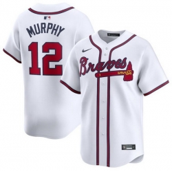 Men Atlanta Braves 12 Sean Murphy White 2024 Home Limited Stitched Baseball Jersey