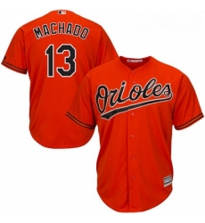 Youth Majestic Baltimore Orioles 13 Manny Machado Replica Orange Alternate Cool Base MLB Jersey