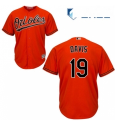 Youth Majestic Baltimore Orioles 19 Chris Davis Authentic Orange Alternate Cool Base MLB Jersey