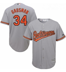 Youth Majestic Baltimore Orioles 34 Kevin Gausman Authentic Grey Road Cool Base MLB Jersey