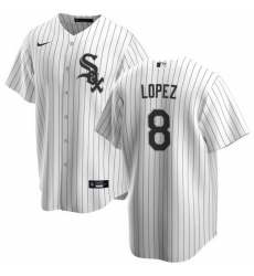 Men Chicago White Sox 8 Nicky Lopez White Cool Base Stitched Jersey