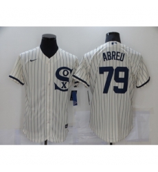 Men Nike Chicago White Sox 79 Jose Abreu Cream Elite 2021 Field of Dreams Jersey