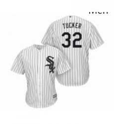 Mens Chicago White Sox 32 Preston Tucker Replica White Home Cool Base Baseball Jersey 