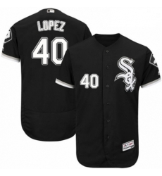 Mens Majestic Chicago White Sox 40 Reynaldo Lopez Black Alternate Flex Base Authentic Collection MLB Jersey