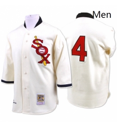 Mens Mitchell and Ness Chicago White Sox 4 Luke Appling Authentic Cream Throwback MLB Jersey