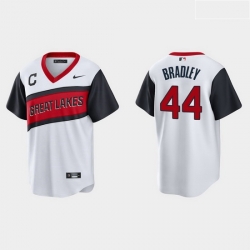 Men Cleveland Indians 44 Bobby Bradley Men Nike White 2021 Little League Classic Game MLB Jersey