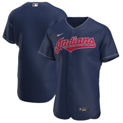 Men Cleveland Indians Men Nike Navy Alternate 2020 Flex Base Team MLB Jersey