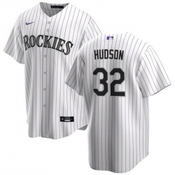 Men Colorado Rockies 32 Dakota Hudson White Cool Base Stitched Baseball Jersey