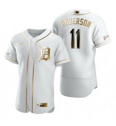 Detroit Tigers 11 Sparky Anderson White Nike Mens Authentic Golden Edition MLB Jersey