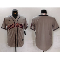 Men Houston Astros Blank Grey Cool Base Stitched Baseball Jersey