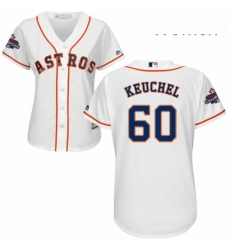 Womens Majestic Houston Astros 60 Dallas Keuchel Replica White Home 2017 World Series Champions Cool Base MLB Jersey