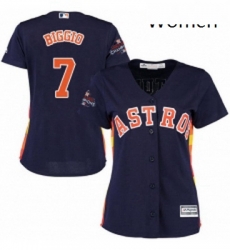 Womens Majestic Houston Astros 7 Craig Biggio Authentic Navy Blue Alternate 2017 World Series Champions Cool Base MLB Jersey