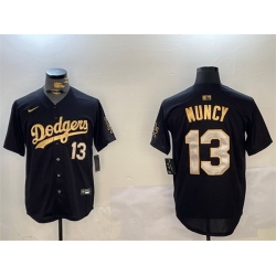 Men Los Angeles Dodgers 13 Max Muncy Black Gold Limited Stitched Baseball Jersey