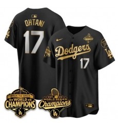 Men Los Angeles Dodgers 17 Shohei Ohtani Black Gold 2025 World Series Champions Back to Back With No 34 Patch Limited Stitched Baseball Jersey Men Los Angeles Dodgers 17 Shohei Ohtani Black Gold 2025 World Series Champions Back to Back With No 34 Patch Limited Stitched Baseball Jersey